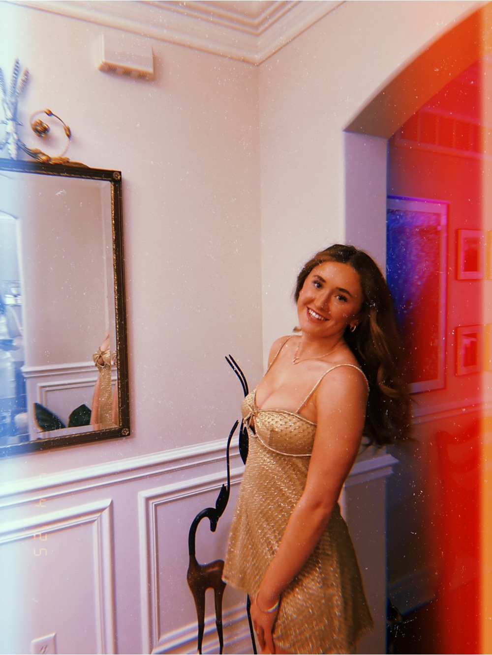 For Love & Lemons Gold Mini Dress - Picture 5 of 5